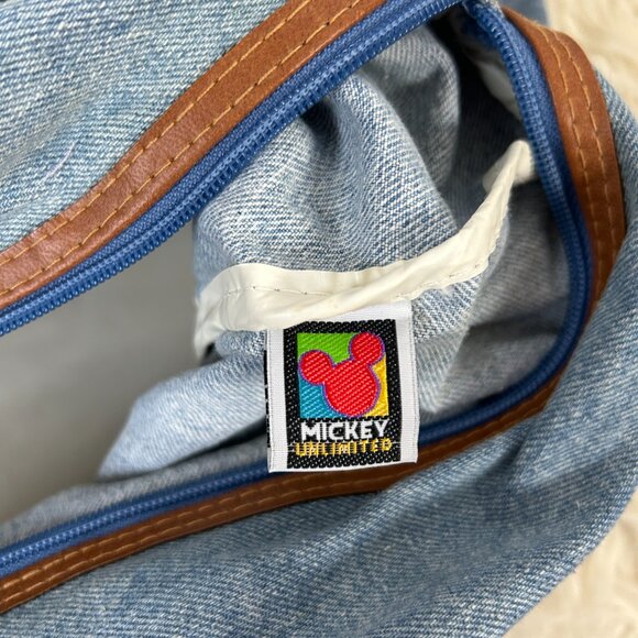 Vintage Mickey Mouse Denim Duffle Travel Gym Bag - Picture 6 of 7